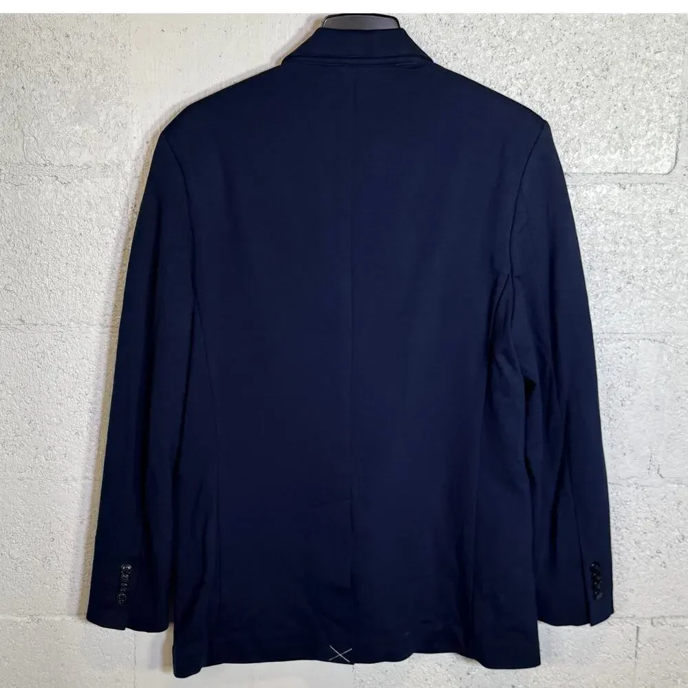 Alfani Mens Modern Knit Two Button Blazer Jacket Navy L $140